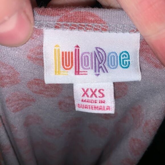 Lularoe red & gray polka dot Nicole skater fit & flare XXS dress - Picture 3 of 3